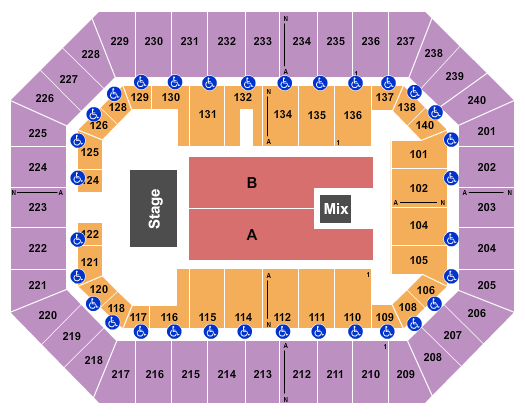 Raising Cane's River Center Arena MercyMe Seating Chart